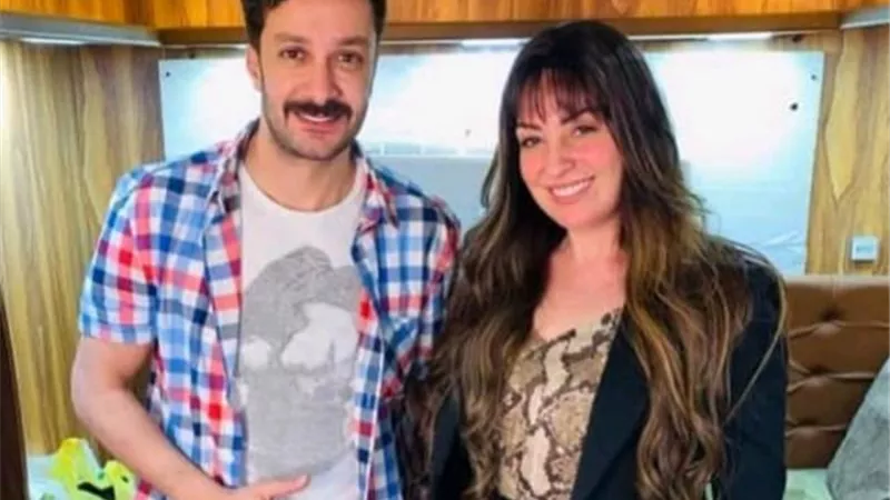نيرمين الفقي ومؤمن نور في كواليس تصوير مسلسل ”النمر”