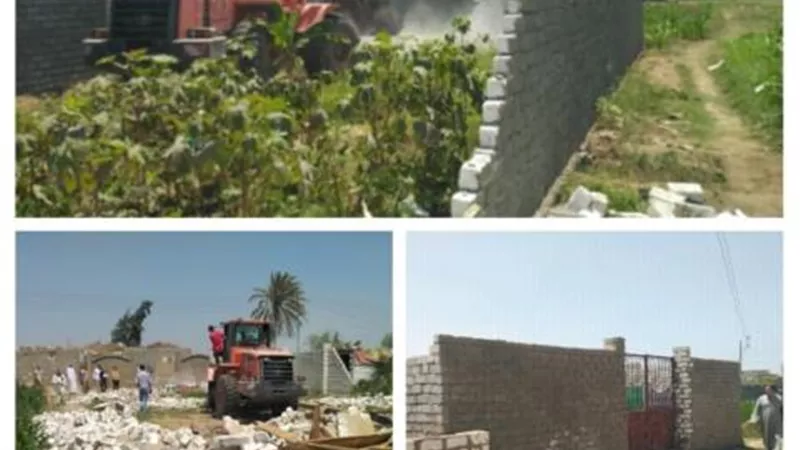 بالصور .. الجيزة تزيل 54 حالة بناء مخالف وتعديات علي الأراضي الزراعية في 24 ساعة