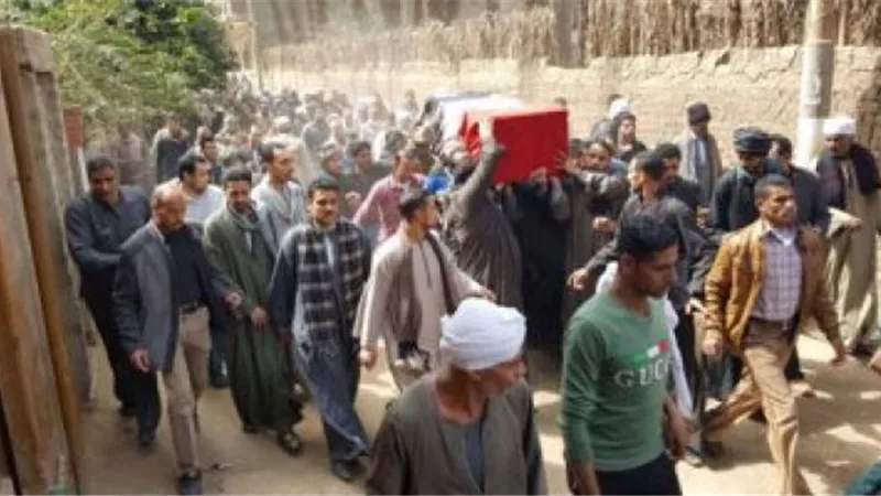 أهالي قرية إدشاى يشيعون جثمان شهيد الواجب كمال حسين ضبش