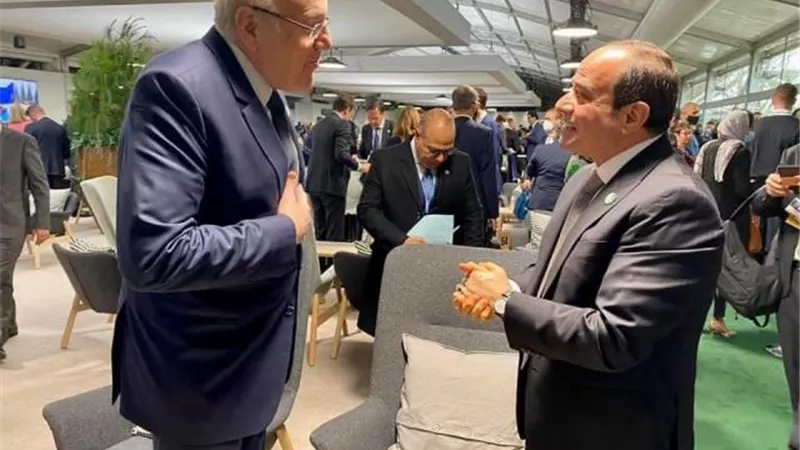 السيسي يلتقى مع اشتية والدبيبة وميقاتى على هامش قمة تغير المناخ في جلاسجو