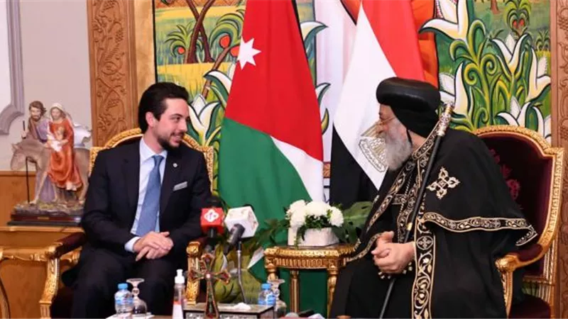 شاهد.. كواليس لقاء البابا تواضروس بولي العهد الأردني اليوم