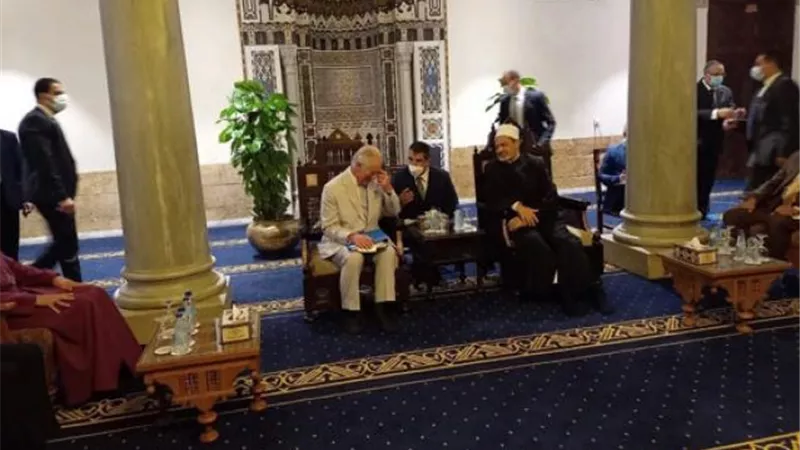 شيخ الأزهر يستقبل الأمير تشارلز وزوجته بالأزهر الشريف