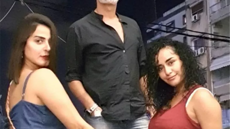 فراس سعيد برفقة رانيا منصور من كواليس ”أسود فاتح”