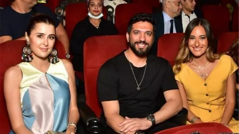 عائشة بن أحمد وحسن الرداد وأمينة خليل من العرض الخاص لفيلم ”توأم روحي”