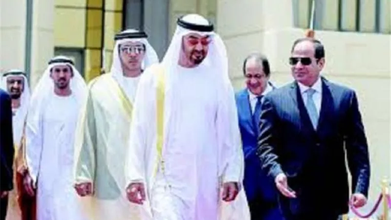 تفاصيل مباحثات السيسى مع ولى عهد أبو ظبى بشأن وقف إطلاق النار فى غزة