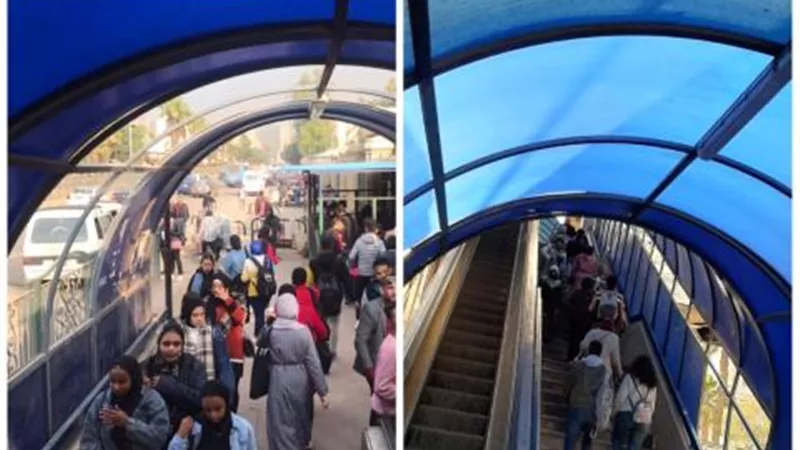 صور وفيديو.. تطوير كوبري مشاه جامعة القاهرة ورفع كفاءة أنفاق ميدان الجيزة