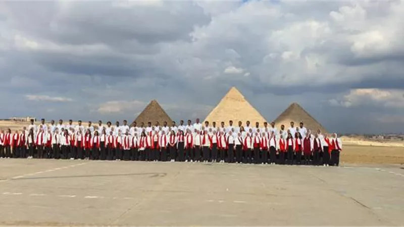بالصور .. كورال جامعة عين شمس يمثل مصر والوطن العربي في احتفالية افتتاح أولمبياد بكين الشتوية