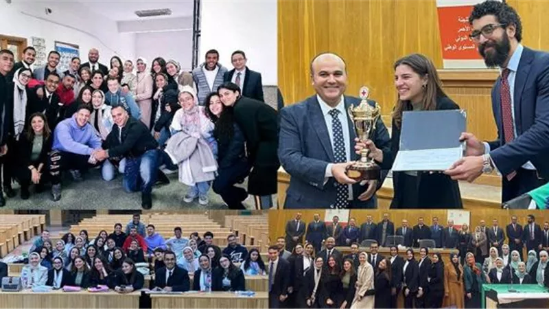 بالصور .. فوز كلية الحقوق بالجامعة الألمانية بالقاهرة بالمركز الأول في مسابقة المحاكمة الصورية