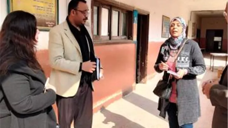 تربية حلوان تساهم في التنسيق لاختبارات محو الأمية في مدرسة الرشاد بحلوان