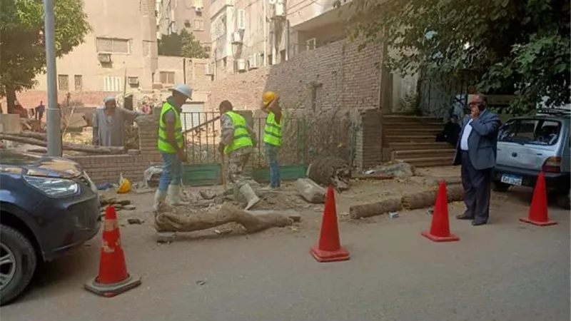 بدء تنفيذ الخطة الاستثمارية لإنارة ورصف شارع الهرم