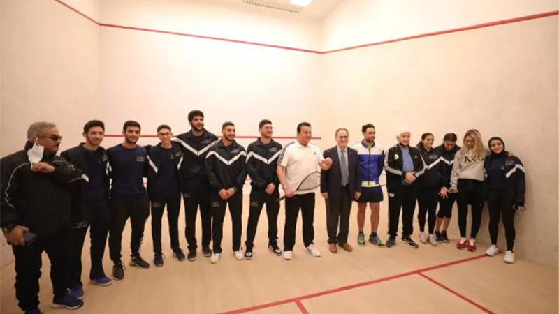 بالصور .. وزير التعليم العالى يفتتح فعاليات نهائي بطولة الجامعات المصرية للإسكواش