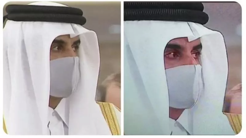 دموع في عيون ”وقحة ” ..تفاصيل فضيحة ”تميم ” في عزاء أمير الكويت