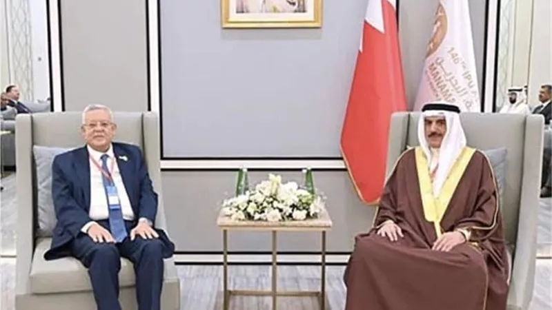 بالصور ..  رئيس مجلس النواب يلتقى نظيره البحرينى على هامش اجتماعات الجمعية 146 للاتحاد البرلماني الدولي