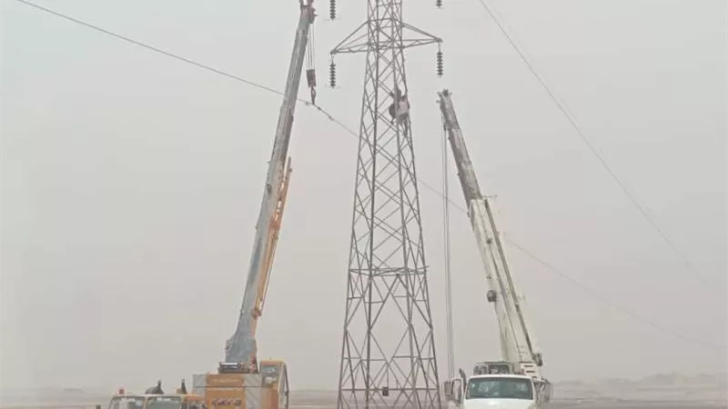 انجاز إصلاح برج «الكهرباء» وعودة التغذية لمدينة أبوسمبل في وقت غير مسبوق