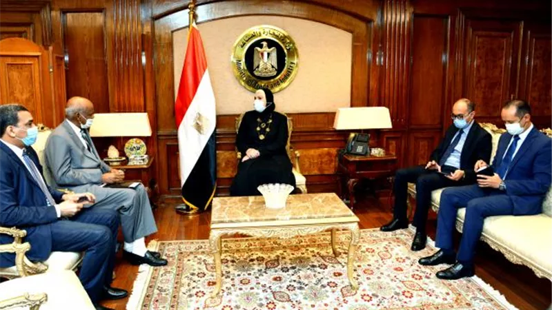 تفاصيل مباحثات وزيرة التجارة والصناعة والسفير السودانى بالقاهرة حول تعزيز سبل التعاون التجاري والصناعي المشترك بين البلدين