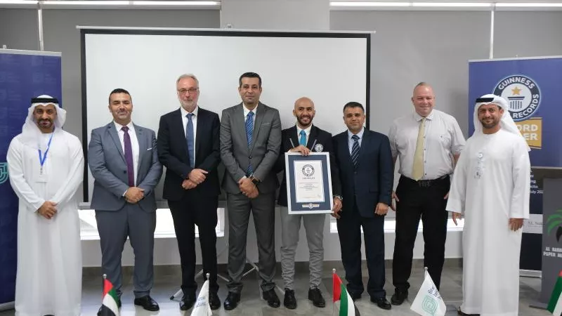 مجموعة فاين تحقق لقب جينيس للأرقام القياسية لأعلى معدل إنتاج مناديل ورقية خلال 24 ساعة