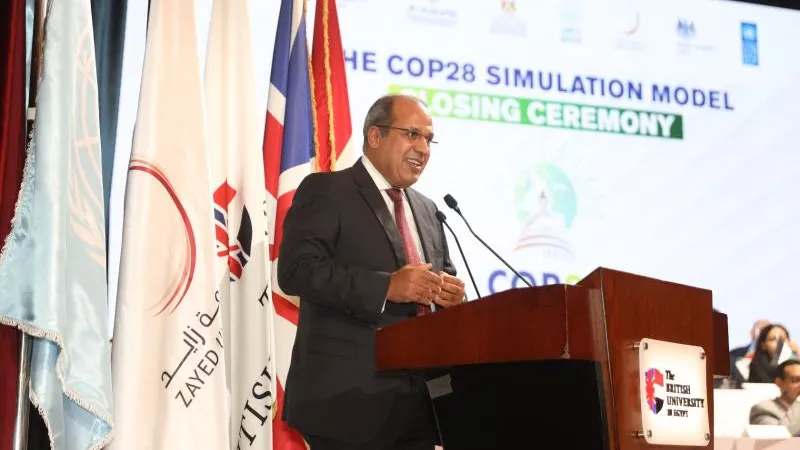 الجامعة البريطانية تختتم النموذج الدولي لمحاكاة قمة المناخ COP28