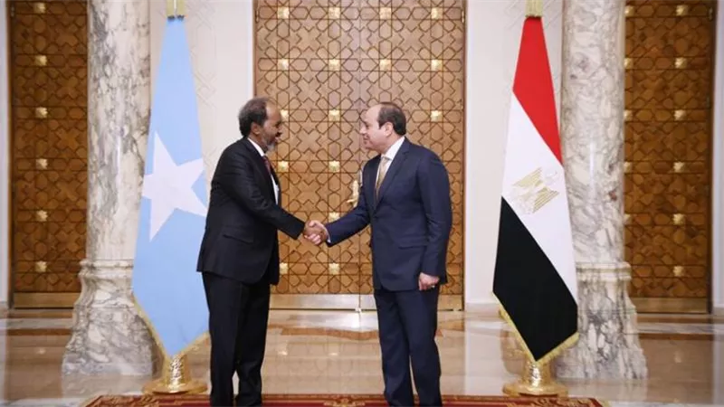 فيديو وصور.. مراسم استقبال السيسي لرئيس الصومال بقصر الاتحادية