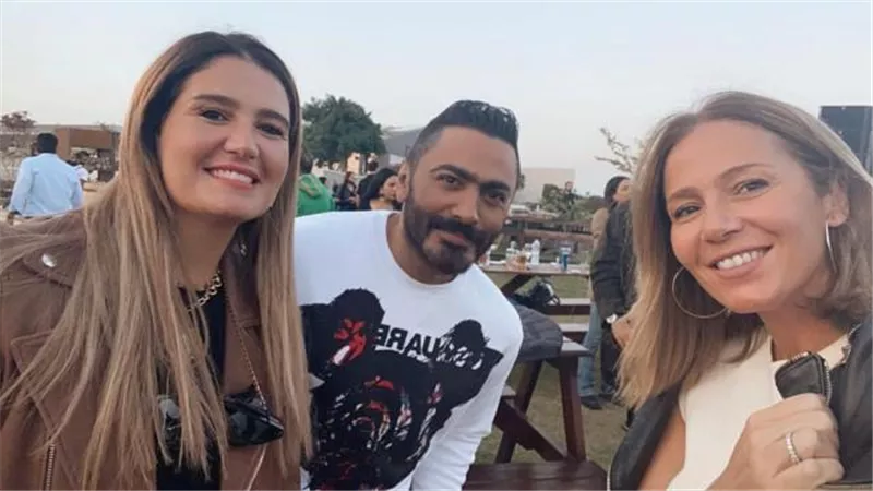 تامر حسني برفقة هنا شيحة في أول ظهور له بعد انفصاله عن بسمة بوسيل