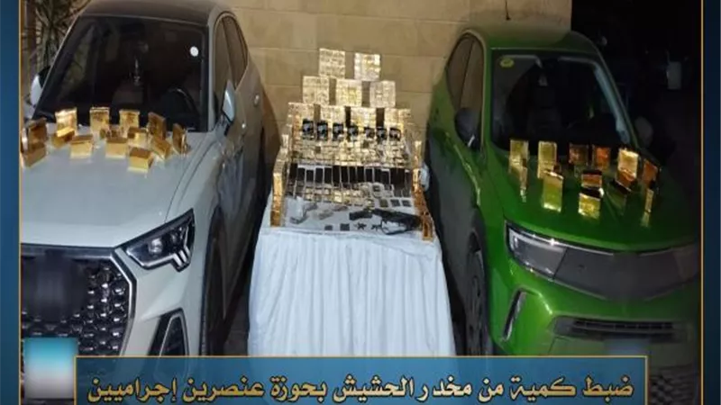 ضبط 160 كيلو حشيش بحوزة عنصرين إجراميين في القاهرة والقليوبية
