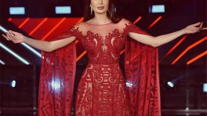 سيرين عبد النور تخطف الانظار بفستان أحمر  مرصع بالأحجار الكريمة (صور)