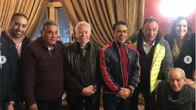شوبير يحتفل بثلاثية الأهلي مع حمدي والخطيب