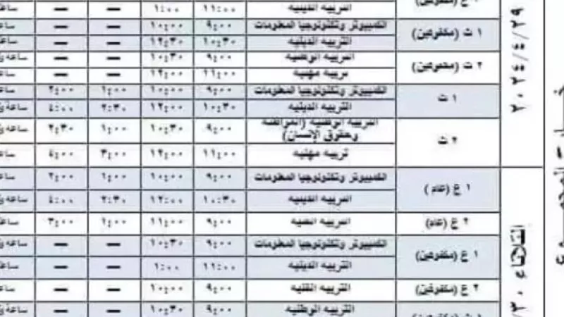 بالقاهرة والجيزة.. جدول امتحانات المواد غير المضافة للمجموع 2024 للصفين الأول والثاني الثانوي