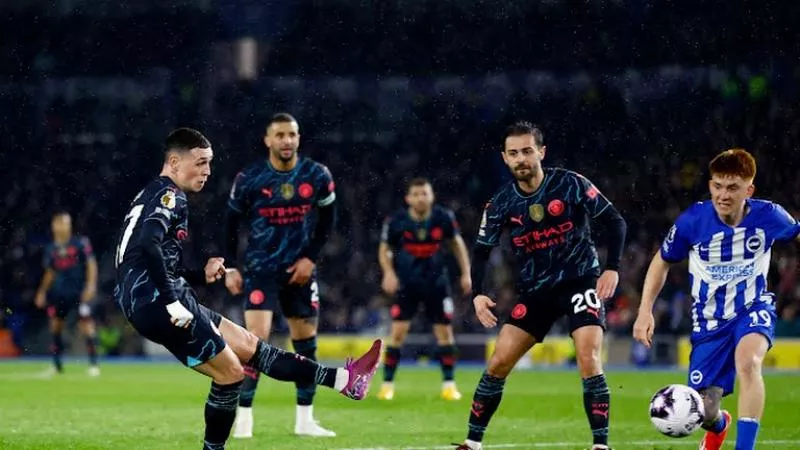 حسابات تتويج مانشستر سيتي بلقب الدوري الإنجليزي بعد الرباعية أمام برايتون