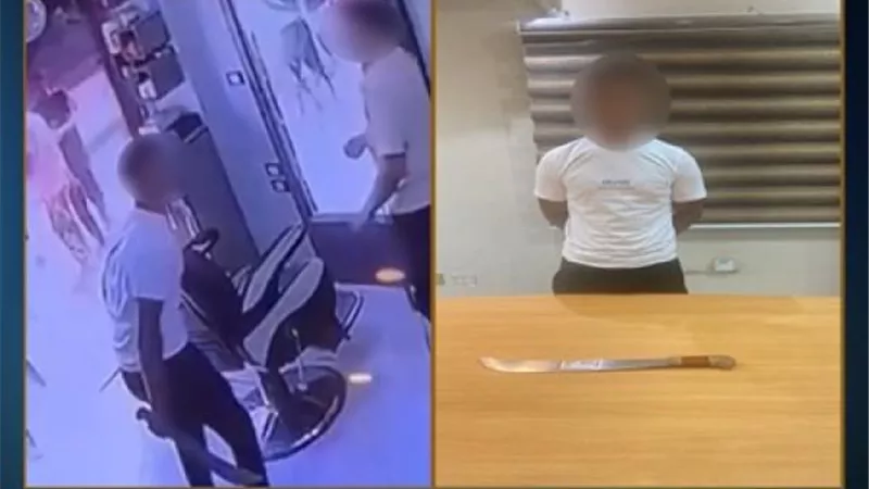 كشف ملابسات تداول مقطع فيديو لتعدى شخص  بسلاح أبيض على أخرين داخل أحد المحال بالإسماعيلية
