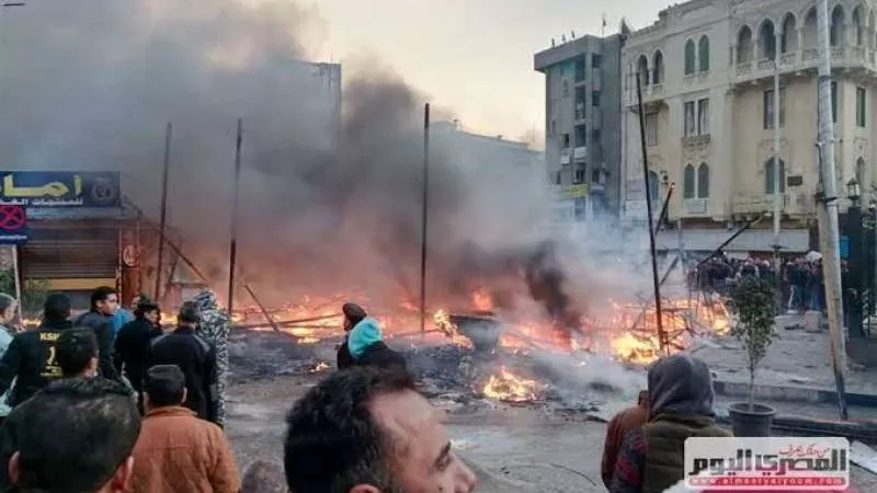 تكييف يتسبب في حريق السيدة زينب نتيجة ماس كهربائي
