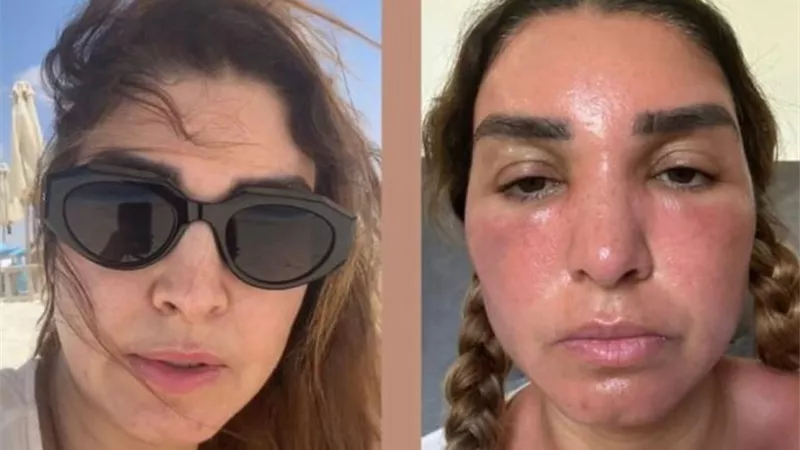روجينا تتعرض لحرق في وجهها وتبعث رسالة لجمهورها