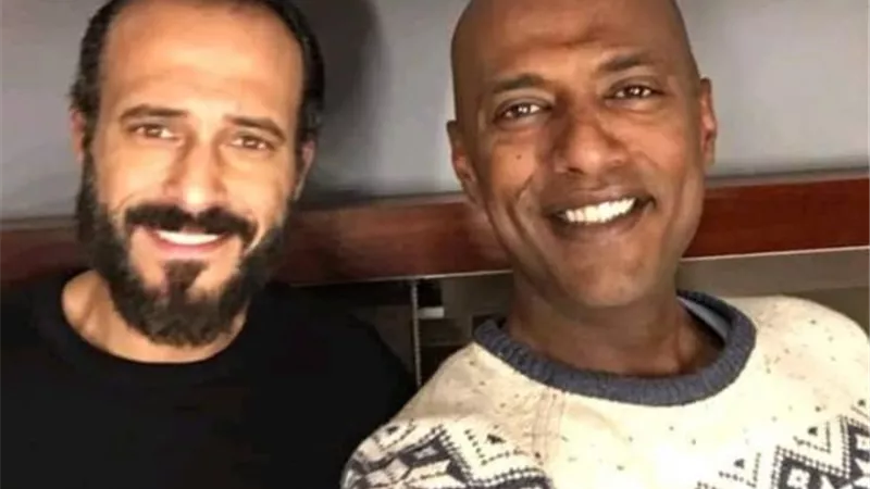 يوسف الشريف وأمير صلاح في كواليس تصوير مسلسل ”كوفيد 25”