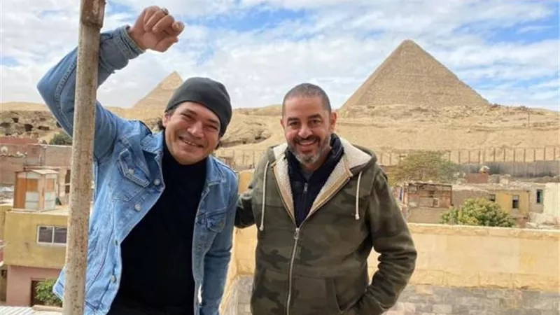 باسم سمرة وأحمد شفيق في كواليس تصوير مسلسل ”بنت السلطان”