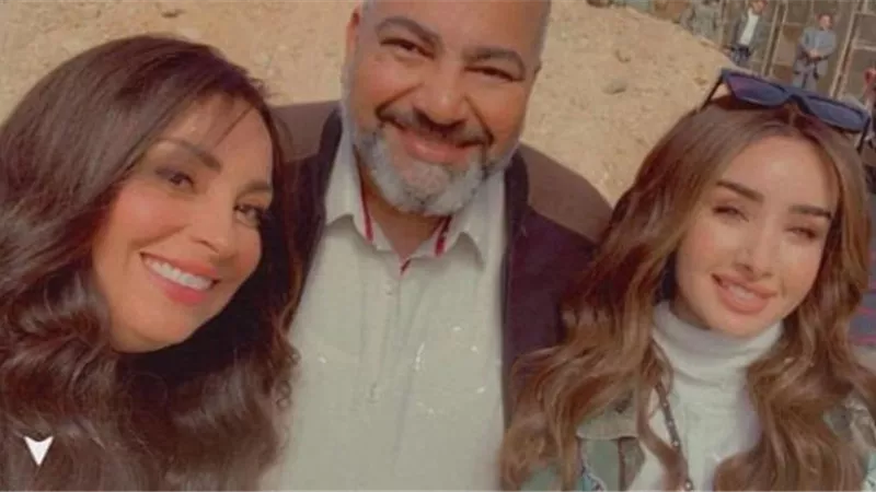 نيرمين الفقي وهنا الزاهد وبيومي فؤاد في كواليس تصوير مسلسل ”النمر”