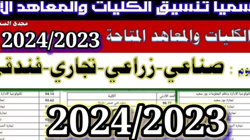 كليات تقبل من 60%.. رابط تنسيق الدبلومات الفنية 2024