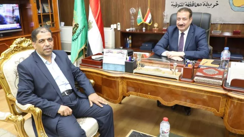 محافظ المنوفية يستقبل رئيس شركة المياه الجديد.. ويوجه بالتواصل الفعال مع شكاوى المواطنين