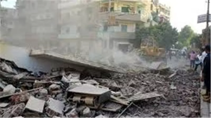 انهيار عقار قديم خال من السكان فى كوم الدكة بالإسكندرية.. ولا إصابات
