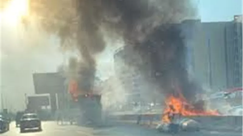 دون وجود إصابات.. حريق يلتهم سيارة محملة بالقطن على دائري المعادي 