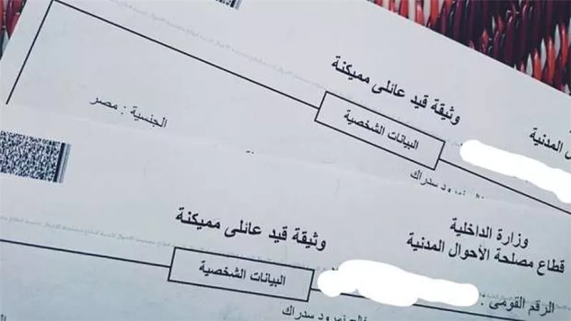استخراج قيد عائلي إلكترونيًا 2024.. اعرف الشروط والرسوم المطلوبة