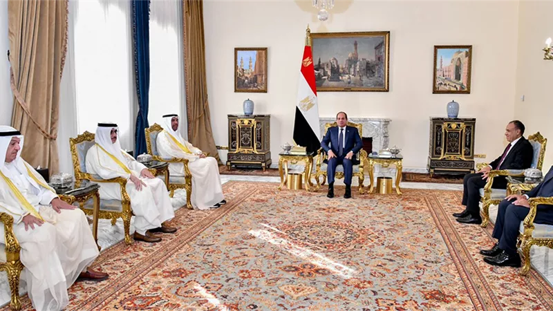 تطورات الأوضاع في غزة تُسيطر علي لقاء الرئيس السيسي ووزير خارجية الكويت