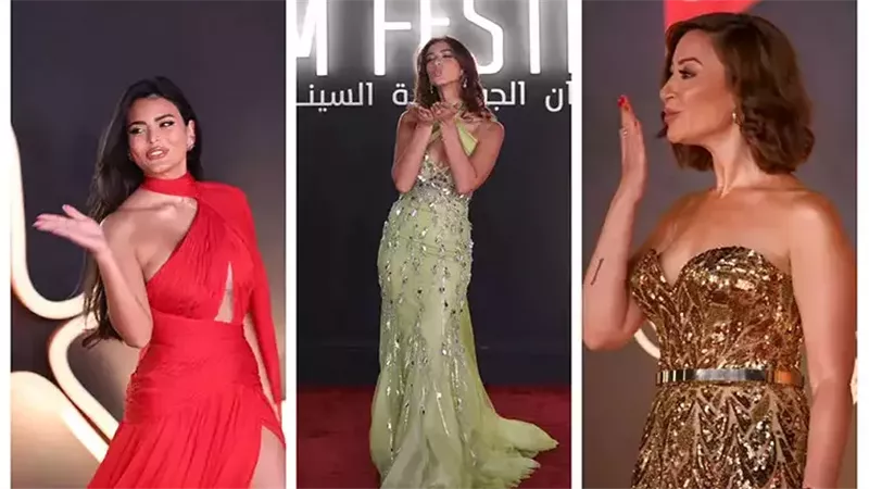 ألف بوسة وبوسة.. قبلات النجوم تشعل الريد كاربت في مهرجان الجونة السينمائي