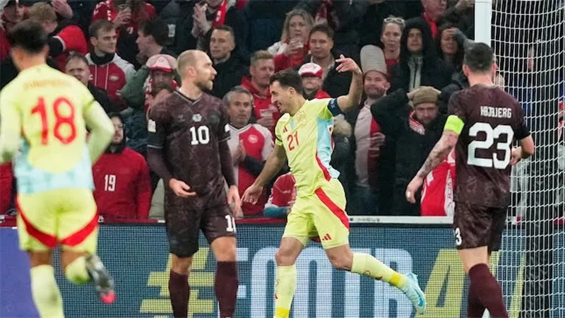 منتخب إسبانيا يقتنص الفوز من الدنمارك في دوري الأمم الأوروبية.. ريمونتادا مثيرة
