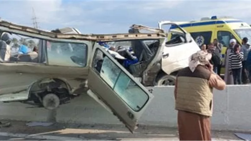 مصرع وإصابة 29 في حادث تصادم سيارتين ميكروباص بالغربية