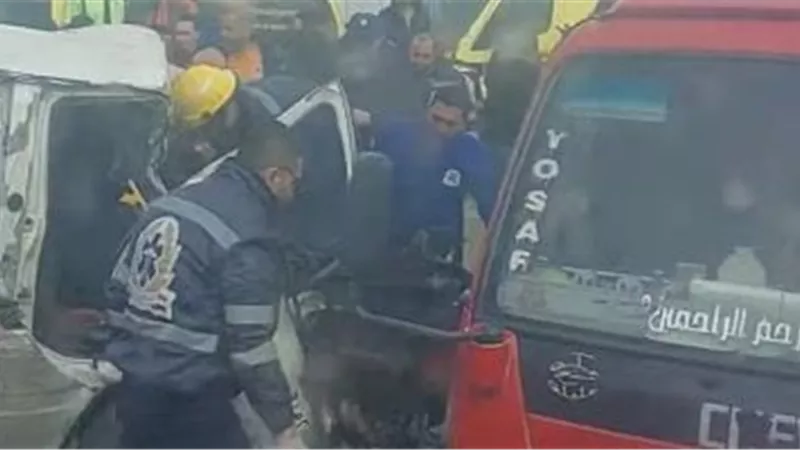 مصرع 8 أشخاص وإصابة 6 آخرين في حادث الصحراوي بالإسكندرية .. صور