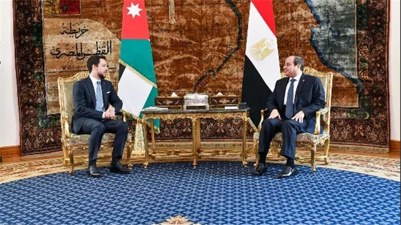 السيسي وولي عهد الأردن يؤكدان دعم القضية الفلسطينية وإعادة إعمار غزة دون تهجير