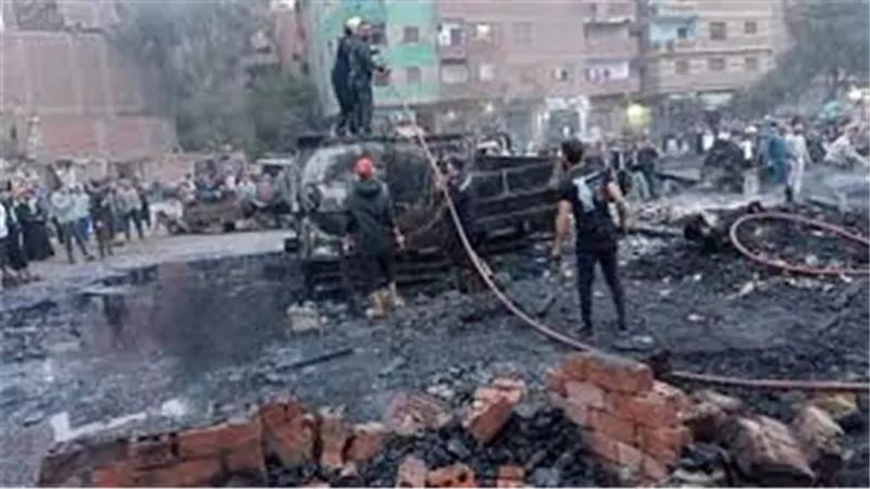 حريق جراج الخصوص 2025.. تدمير 15 سيارة وتشكيل لجنة لحصر الأضرار والخسائر