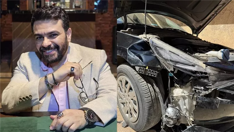 تحطم سيارة كريم الحسيني بالكامل بعد اصطدام مفاجئ بدراجة نارية.. تفاصيل