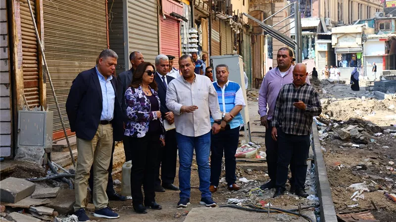 بالصور.. وزيرة التنمية المحلية تتفقد أعمال تنفيذ المرحلة الأولى من تطوير سوق العتبة