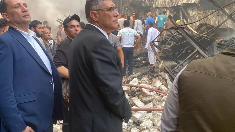 بالصور.. أول تحرك من محافظ الجيزة تجاه حريق البراجيل