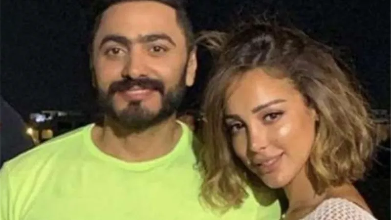 شاهد.. بسمة بوسيل تحتفل بعيد ميلاد تامر حسنى بطريقة مختلفة